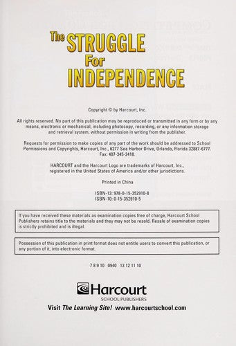 The Struggle For Independence: (Social Studies 07)