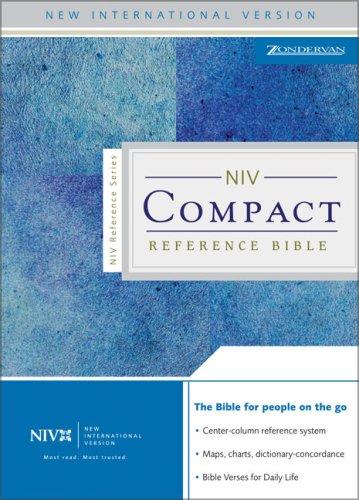 Holy Bible Compact Reference Bible: Navy Bonded Leather, Button Flap