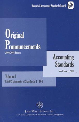 Financial Accounting Standards Board (Fasb) Original Pronouncements Volumes 1, 2 & 3 Package 2000