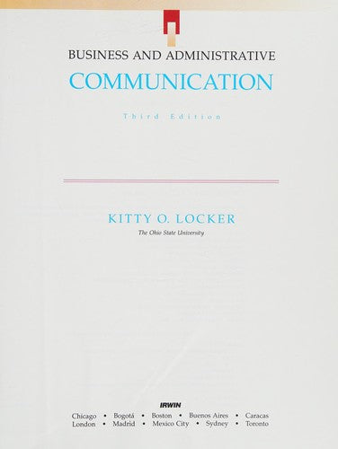 Business And Administrative Communication