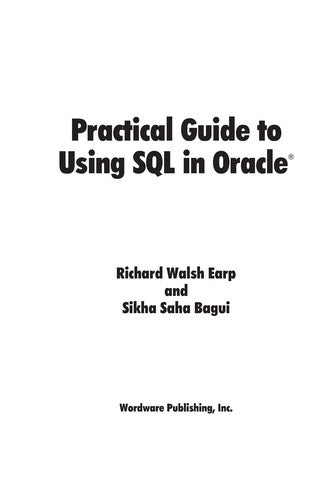 Practical Guide To Using Sql In Oracle (Wordware Applications Library)