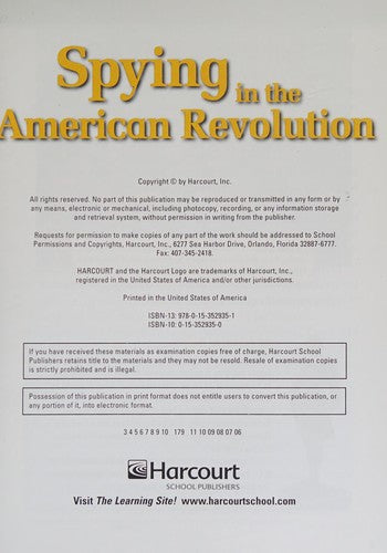 Spying In The American Revolution: (Social Studies 07)