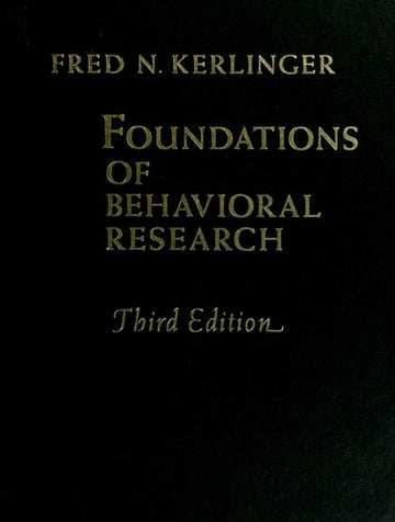 Foundations Of Behavioral Research