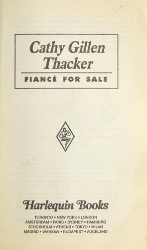 Fiance For Sale (Harlequin American Romance, No 494)