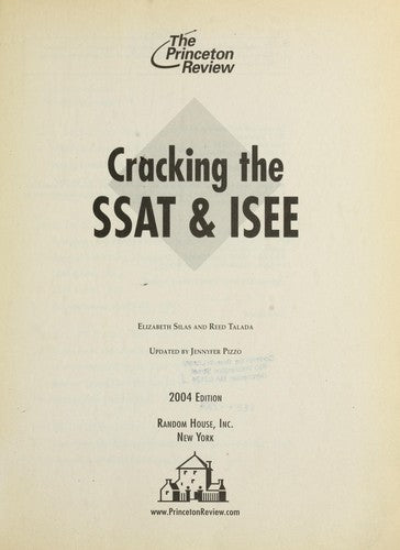 Cracking The Ssat And Isee, 2004 Edition
