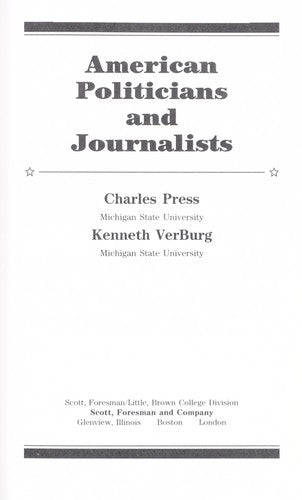 American Politicians And Journalists
