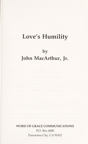 Love's Humility: Selected Scriptures