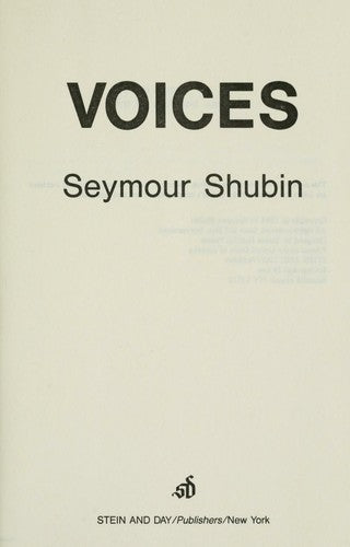 Voices (without dust jacket)
