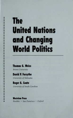 The United Nations And Changing World Politics