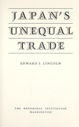 Japan's Unequal Trade