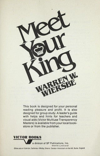 Meet Your King: discover the excitement of knowing the king of glory