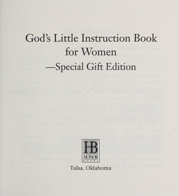 God's Little Instruction Book For Women (God's Little Instruction Book)