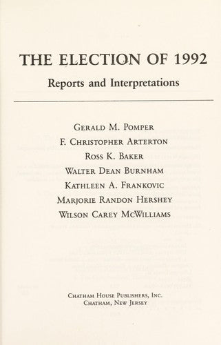 The Election Of 1992