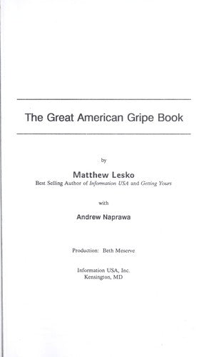 The Great American Gripe Book