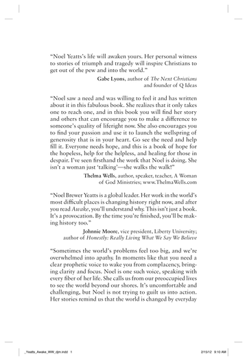 Awake (with notes and autographed): doing a world of good one person at a time
