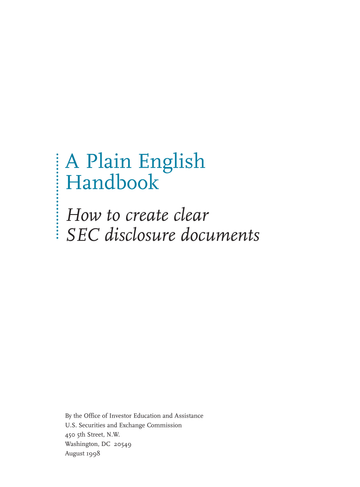 Plain English Handbook