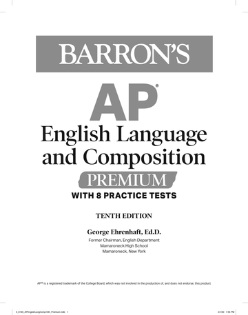 SparkNotes: AP English Language & Composition: Practice Exams & Strategy Book