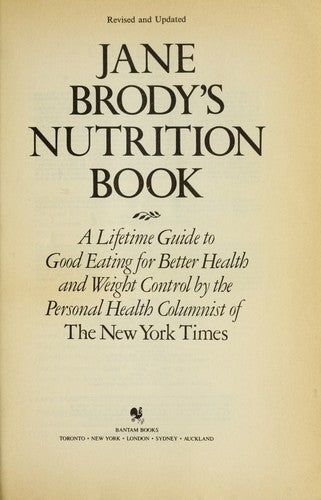 Jane Brody's Nutrition Book