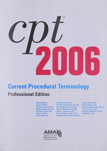 Cpt Professional Edition - 2006 (Cpt / Current Procedural Terminology (Professional Edition))
