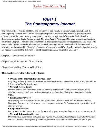 Internet Routing Architectures (Design & Implementation)