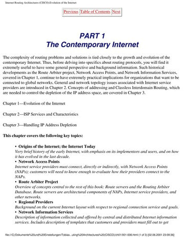 Internet Routing Architectures (Design & Implementation)