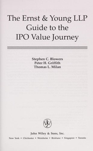 The Ernst & Young Guide To The Ipo Value Journey (Custom)