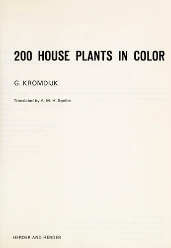 200 House Plants In Color
