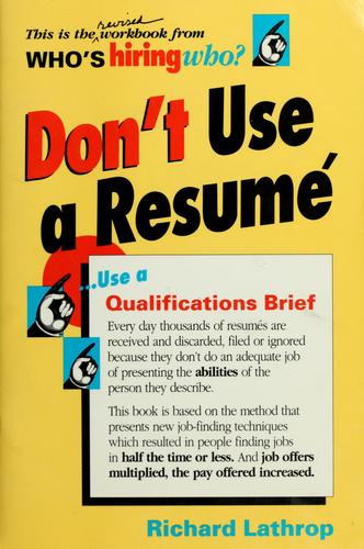 Don't Use A Resume