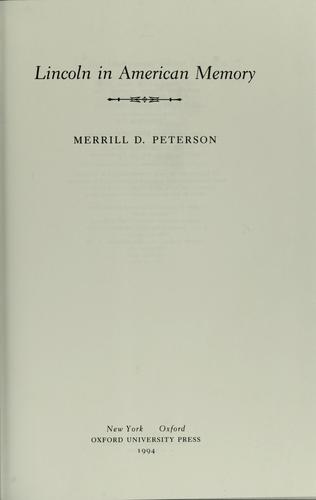 Lincoln In American Memory