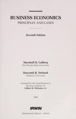Business Economics: principles and cases