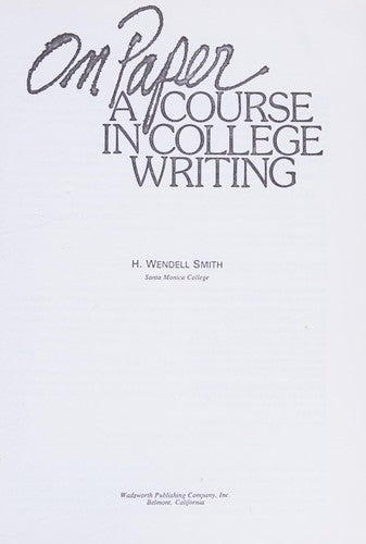 On Paper: a course in college writing
