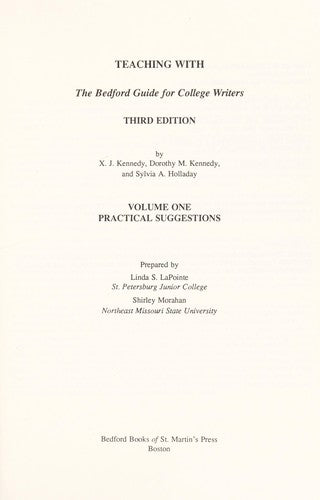 Teaching with the Bedford Guide for College Writers: Practical Suggestions