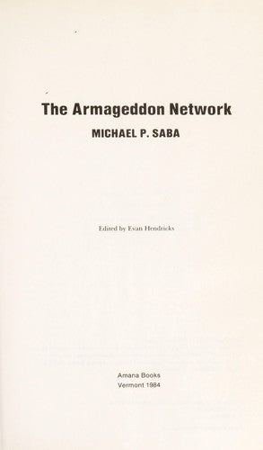 The Armageddon Network (with Notes and Autographed)