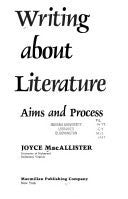 Writing About Literature: Aims And Process