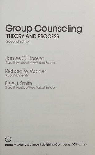 Group Counseling Second Edition: theory and process