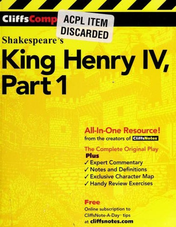King Henry Iv, Part 1 (Cliffs Complete)