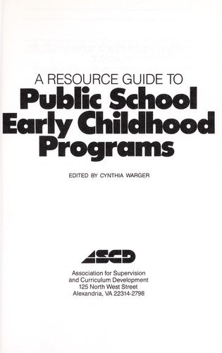 A Resource Guide To Public School Early Childhood Programs