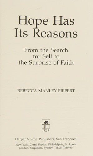 Hope Has Its Reasons: From The Search For Self To The Surprise Of Faith