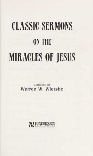 Classic Sermons On The Miracles Of Jesus