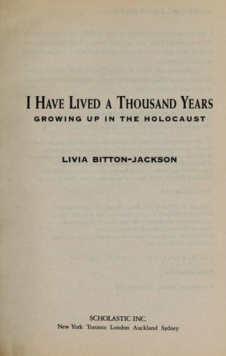 I Have Lived A Thousand Years