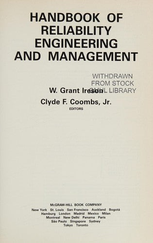 Handbook Of Reliability Engineering And Management