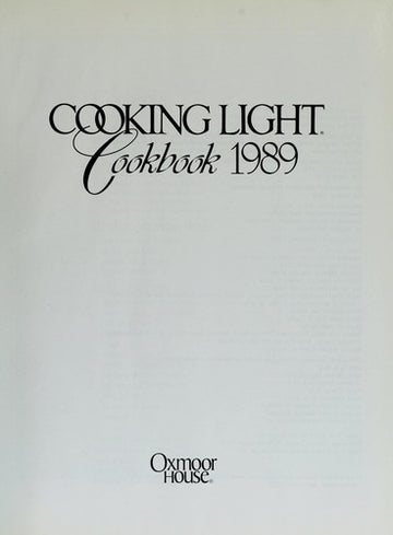 Cooking Light Cookbook 1989