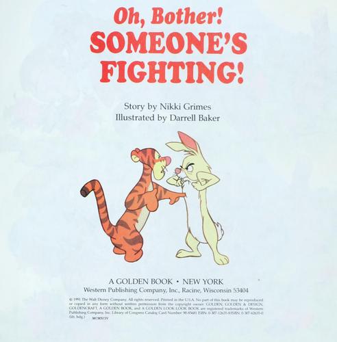 Oh, Bother! Someone's Fighting (Disney's Winnie The Helping Hands Book)