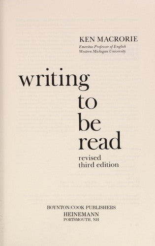 Writing To Be Read