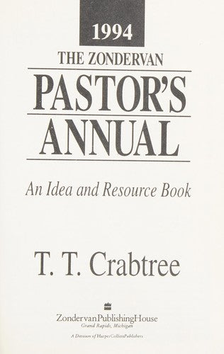 The Zondervan 1994 Pastor's Annual: An Idea And Resource Book (Zondervan Pastor's Annual)