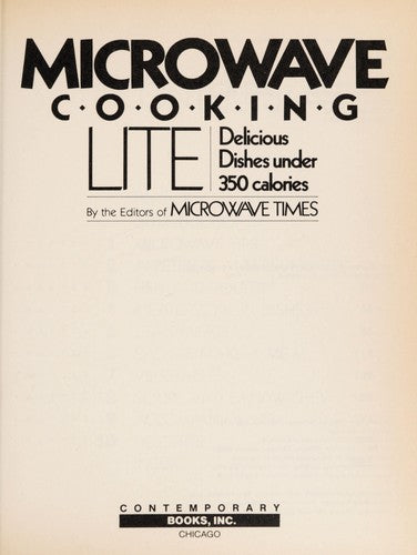 Microwave Cooking: delicious dishes under 350 calories