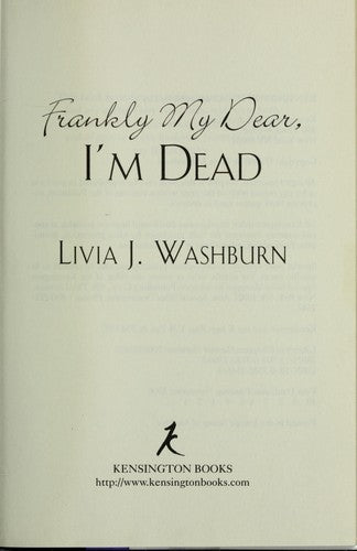Frankly My Dear, I'm Dead (Literary Tour Series)