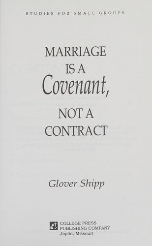 Marriage is a Covenant, Not a Contract
