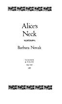 Alice's Neck: Barbara Novak