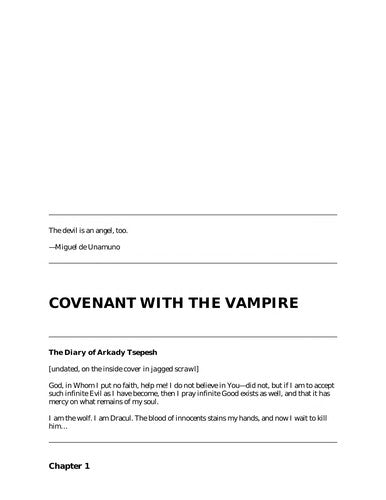 Covenant With The Vampire (Diaries Of The Family Dracul)